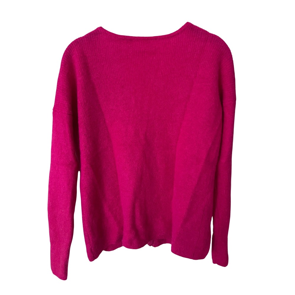 Sezane Barry Cardigan Size Small Fuschia Pink Mohair Alpaca Blend V Neck Sweater - Picture 9 of 9